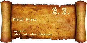 Máté Nina névjegykártya